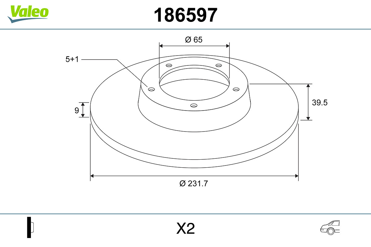 Disc frana VALEO 186597